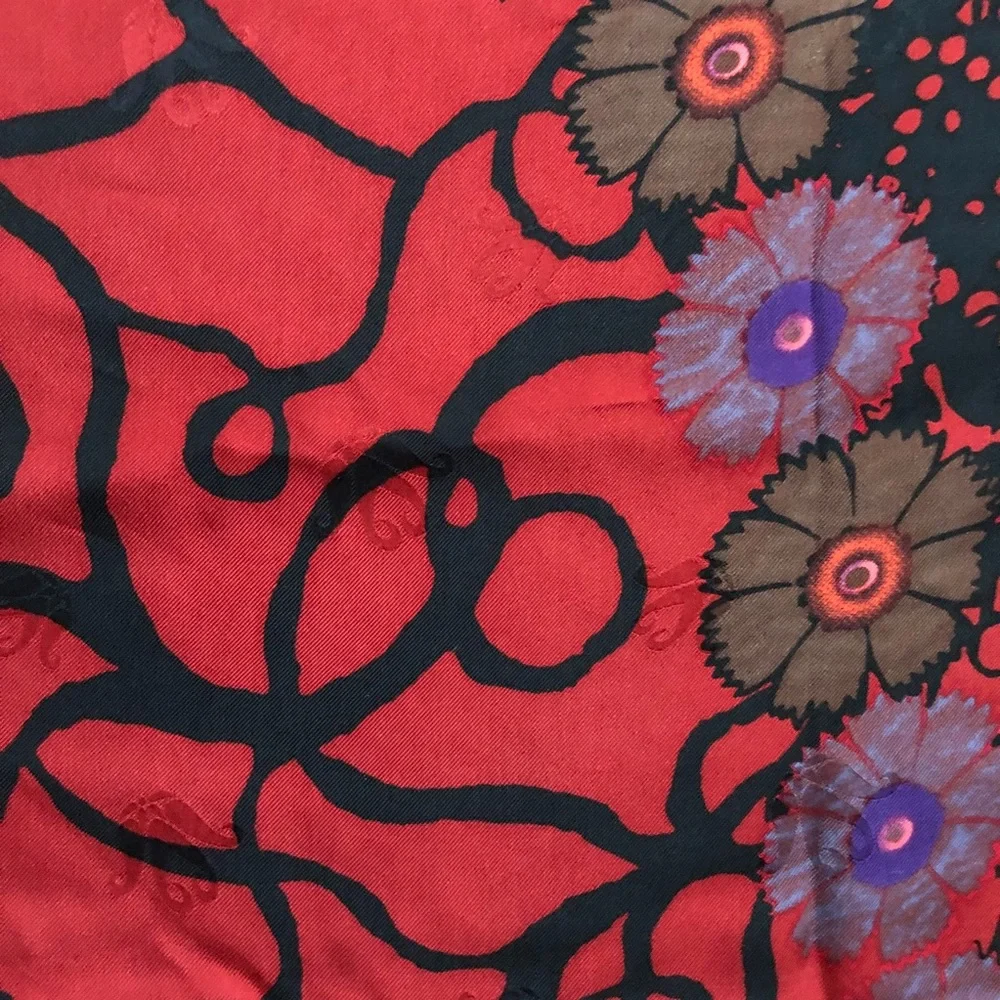 GUMPS 100% Raw Silk Red Scarf